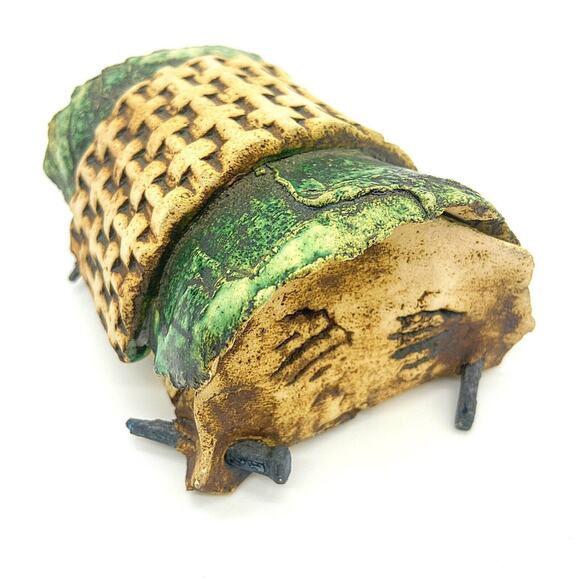 Artisan Ceramic Schwarzwaldner? Trinket Box Fairy Cottage Primitive Hand Crafted - Picture 5 of 8